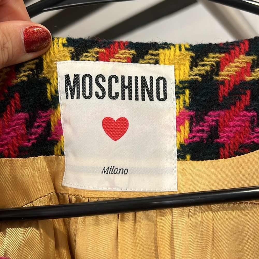 Vintage Love Moschino Women's Houndstooth Lightweight Coat - Picture 2 of 9